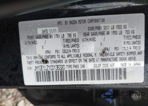 2012 Mazda Mazda2 Touring z USA, uszkodzony, nr VIN JM1DE1LZ1C0135320